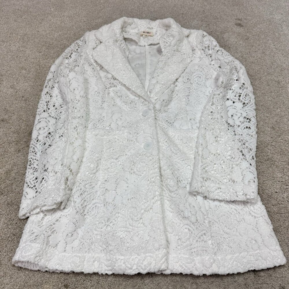 Bib! Jacket Women’s White Long Sleeve Size Medium